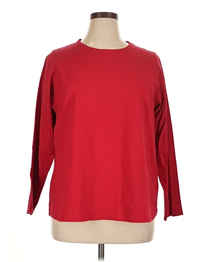 Pre-owned Lands' End 3/4 Sleeve T-shirt In Red