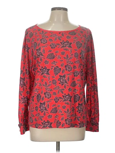 Pre-owned Lands' End 3/4 Sleeve T-shirt In Red