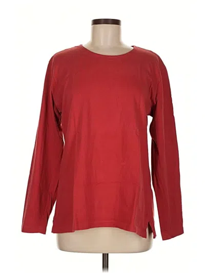Pre-owned Lands' End 3/4 Sleeve T-shirt In Red