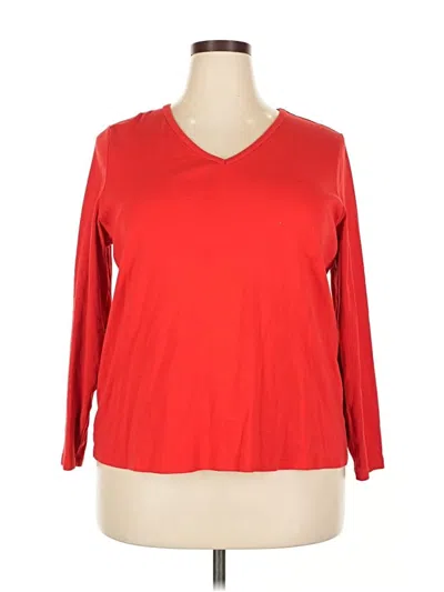 Pre-owned Lands' End 3/4 Sleeve T-shirt In Red