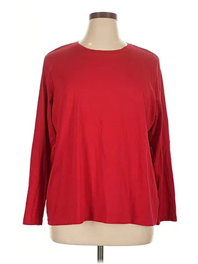Pre-owned Lands' End 3/4 Sleeve T-shirt In Red