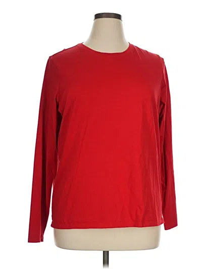 Pre-owned Lands' End 3/4 Sleeve T-shirt In Red
