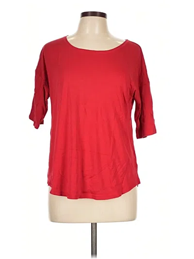 Pre-owned Lands' End 3/4 Sleeve T-shirt In Red