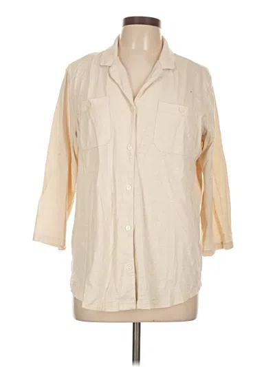 Pre-owned Lands' End 3/4 Sleeve T-shirt In Tan