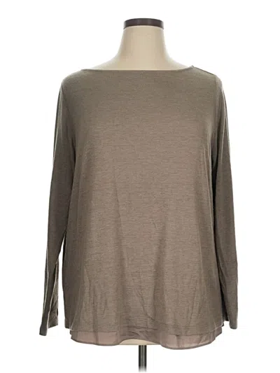 Pre-owned Lands' End 3/4 Sleeve T-shirt In Tan