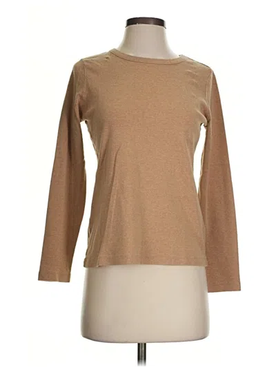 Pre-owned Lands' End 3/4 Sleeve T-shirt In Tan