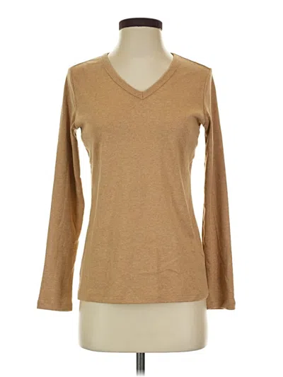 Pre-owned Lands' End 3/4 Sleeve T-shirt In Tan