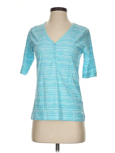Pre-owned Lands' End 3/4 Sleeve T-shirt In Teal