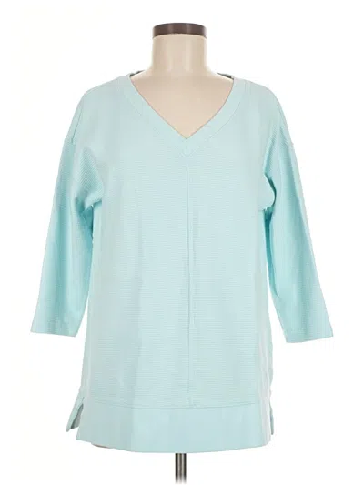 Pre-owned Lands' End 3/4 Sleeve T-shirt In Teal