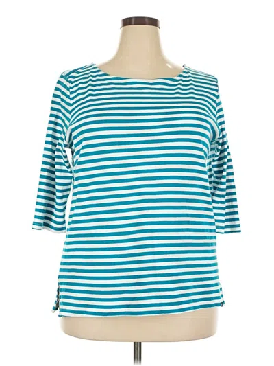 Pre-owned Lands' End 3/4 Sleeve T-shirt In Teal
