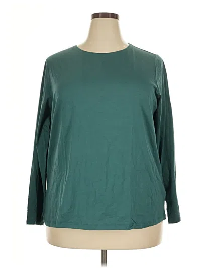 Pre-owned Lands' End 3/4 Sleeve T-shirt In Teal