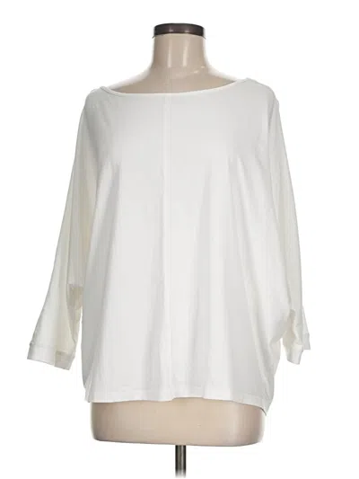 Pre-owned Lands' End 3/4 Sleeve T-shirt In White