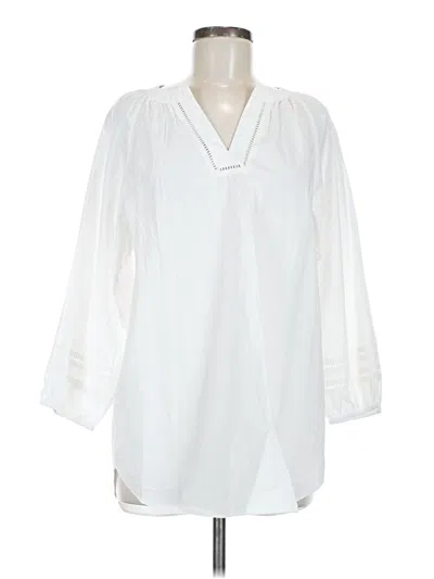 Pre-owned Lands' End 3/4 Sleeve T-shirt In White