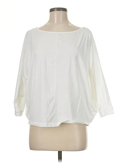 Pre-owned Lands' End 3/4 Sleeve T-shirt In White