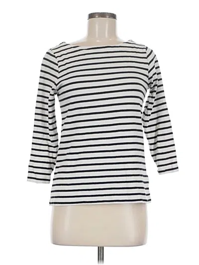 Pre-owned Lands' End 3/4 Sleeve T-shirt In White