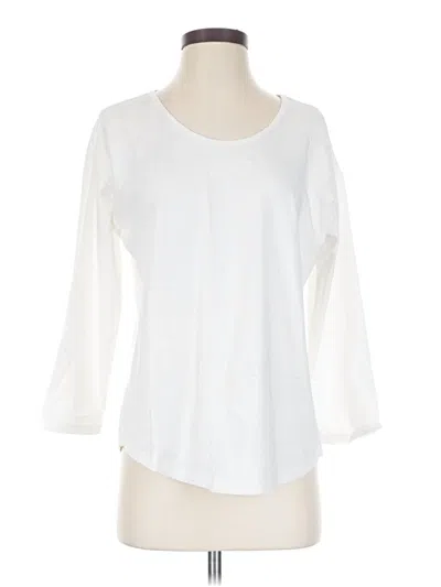Pre-owned Lands' End 3/4 Sleeve T-shirt In White
