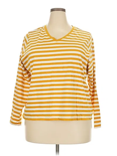 Pre-owned Lands' End 3/4 Sleeve T-shirt In Yellow