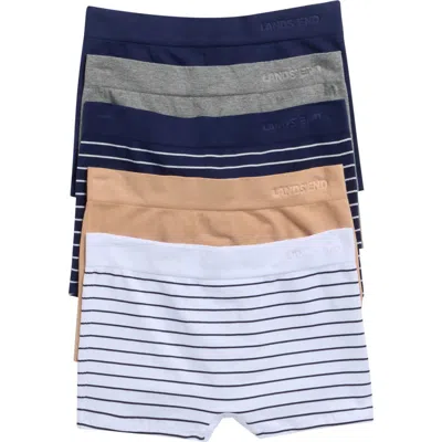 Lands' End 3-pack Cotton Comfort Seamless Boyshorts In Multi