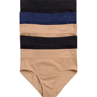 Lands' End 3-pack Cotton Comfort Seamless Hipster Briefs In Multi
