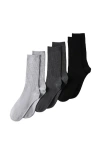 Lands' End 3-pack Cotton Core Crew Socks In Black