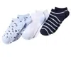 Lands' End 3-pack Cotton Patterned Low Cut Socks In White