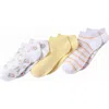 Lands' End 3-pack Cotton Patterned Low Cut Socks In White