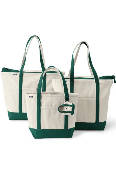 Lands' End 4 Pack Canvas Pocket Tote Bundle In Ivory