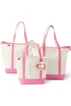 Lands' End 4 Pack Canvas Pocket Tote Bundle In Ivory