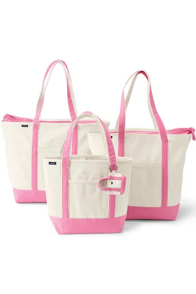 Lands' End 4 Pack Canvas Pocket Tote Bundle In Ivory