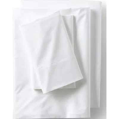 Lands' End 400 Thread Count Organic Cotton Percale Bed Sheet Set In White