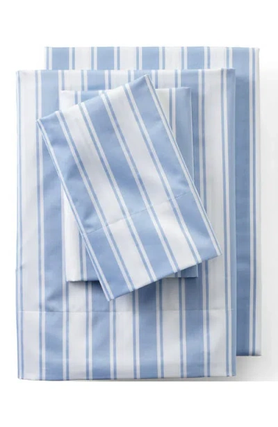 Lands' End 400 Thread Count Premium Supima Cotton No Iron Sateen Bed Sheet Set In Blue