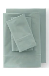 Lands' End 400 Thread Count Premium Supima Cotton No Iron Sateen Bed Sheet Set In Desert Sage
