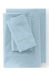 Lands' End 400 Thread Count Premium Supima Cotton No Iron Sateen Bed Sheet Set In Dusty Blue