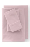 Lands' End 400 Thread Count Premium Supima Cotton No Iron Sateen Bed Sheet Set In Faint Orchid