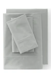 Lands' End 400 Thread Count Premium Supima Cotton No Iron Sateen Bed Sheet Set In Gray