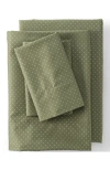 Lands' End 400 Thread Count Premium Supima Cotton No Iron Sateen Bed Sheet Set In Green