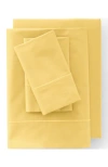Lands' End 400 Thread Count Premium Supima Cotton No Iron Sateen Bed Sheet Set In Pale Sunbeam Yellow
