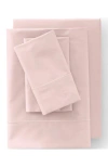 Lands' End 400 Thread Count Premium Supima Cotton No Iron Sateen Bed Sheet Set In Pink