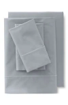 Lands' End 400 Thread Count Premium Supima Cotton No Iron Sateen Bed Sheet Set In Shale Gray