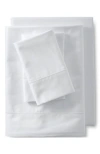 Lands' End 400 Thread Count Premium Supima Cotton No Iron Sateen Bed Sheet Set In White