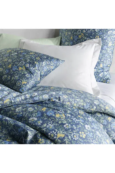 Lands' End 400 Thread Count Premium Supima Cotton No Iron Sateen Duvet Bed Cover In Blue