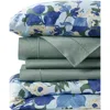 Lands' End 400 Thread Count Premium Supima Cotton No Iron Sateen Duvet Bed Cover In Serene Blue Lilies