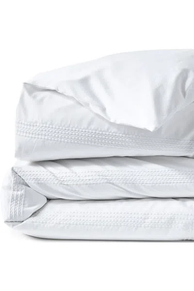 Lands' End 400 Thread Count Premium Supima Cotton No Iron Sateen Embroidered Duvet Bed Cover In White