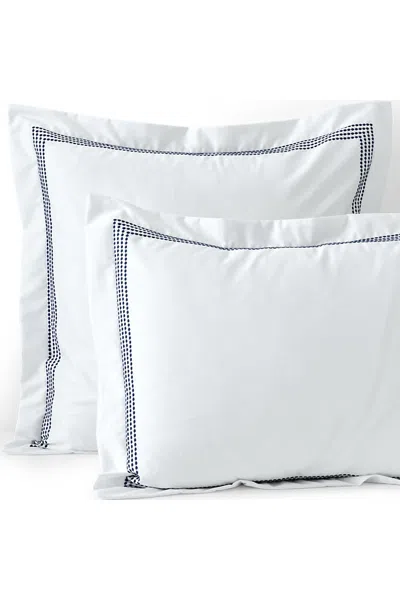Lands' End 400 Thread Count Premium Supima Cotton No Iron Sateen Embroidered Pillow Sham In White