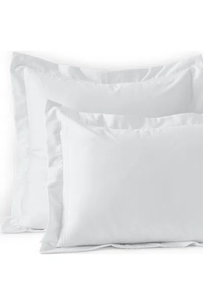Lands' End 400 Thread Count Premium Supima Cotton No Iron Sateen Embroidered Pillow Sham In White