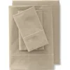 Lands' End 400 Thread Count Premium Supima Cotton No Iron Sateen Flat Bed Sheet In Light Tan