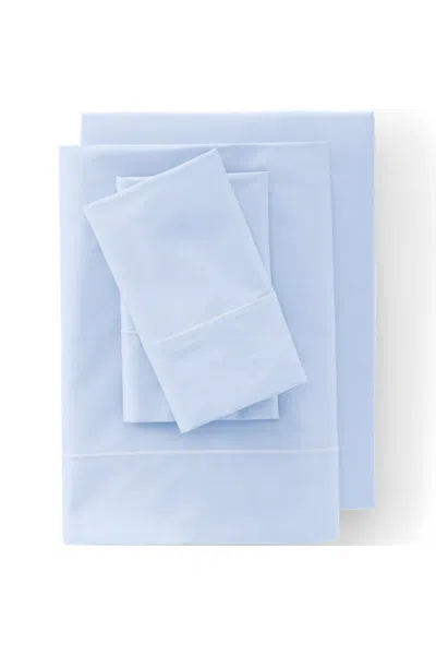 Lands' End 400 Thread Count Premium Supima Cotton Sateen Bed Sheet Set In Blue