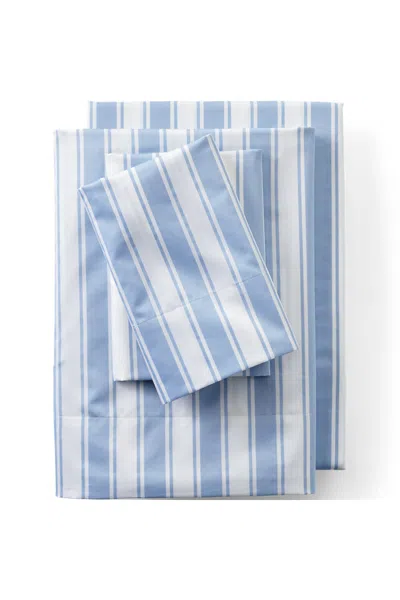 Lands' End 400 Thread Count Premium Supima Cotton Sateen Bed Sheet Set In Blue