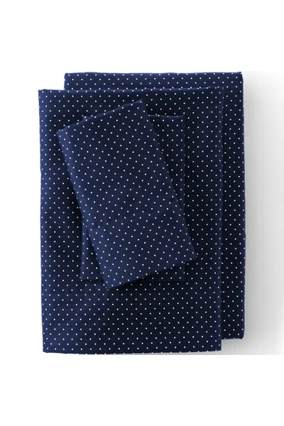 Lands' End 400 Thread Count Premium Supima Cotton Sateen Bed Sheet Set In Blue