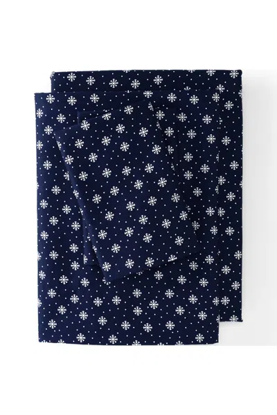 Lands' End 400 Thread Count Premium Supima Cotton Sateen Bed Sheet Set In Blue